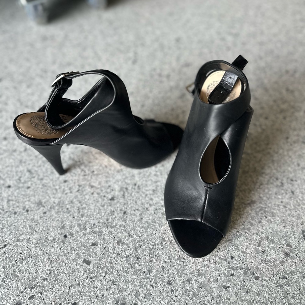 Vince Camuto Black Peep-Toe Heels